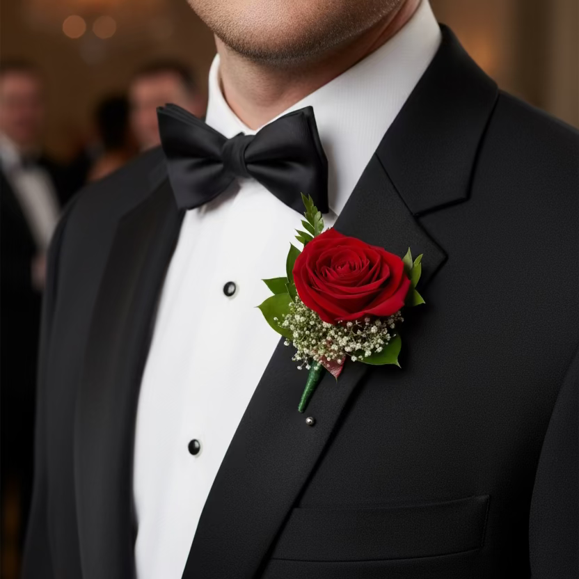 Red Rose Boutonniere