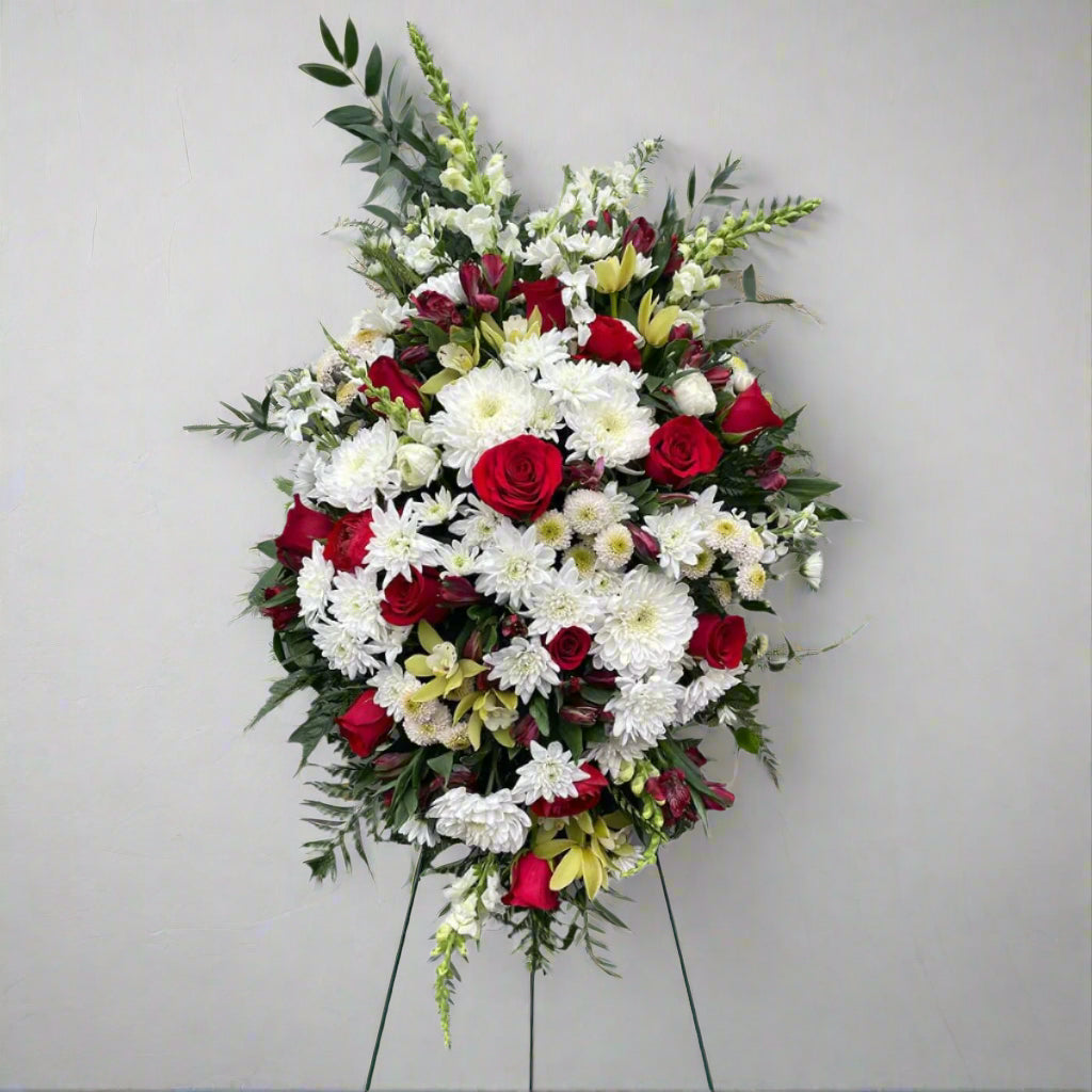 Red & White Standing Spray