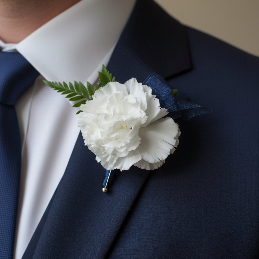 White Carnation Boutonniere