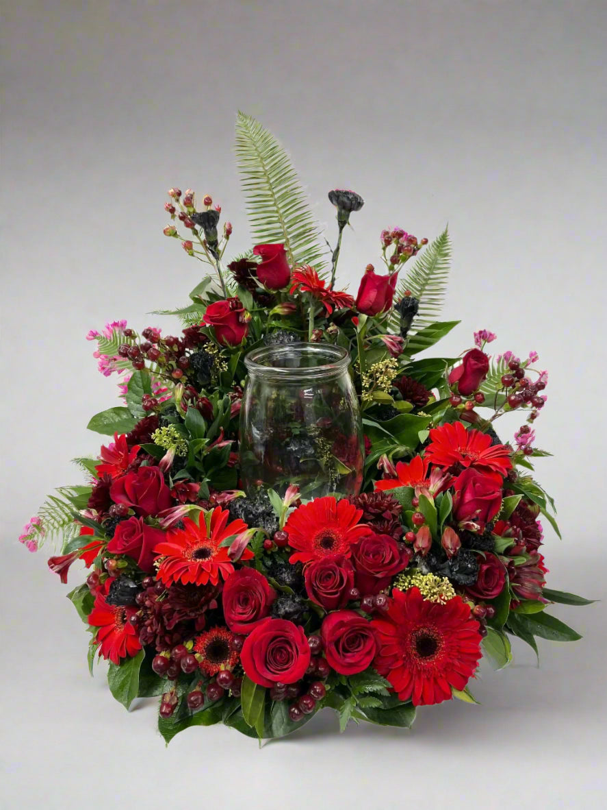 Red Urn Arrangement
