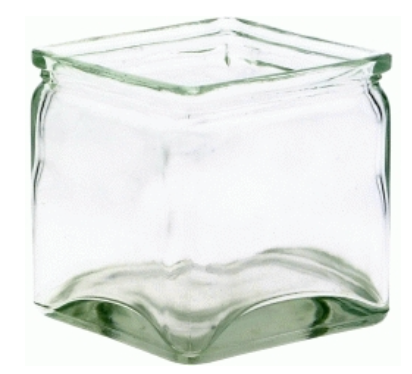 Clear Glass Cube w/lip
