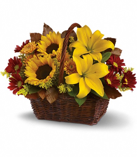 Golden Days Basket Arrangement