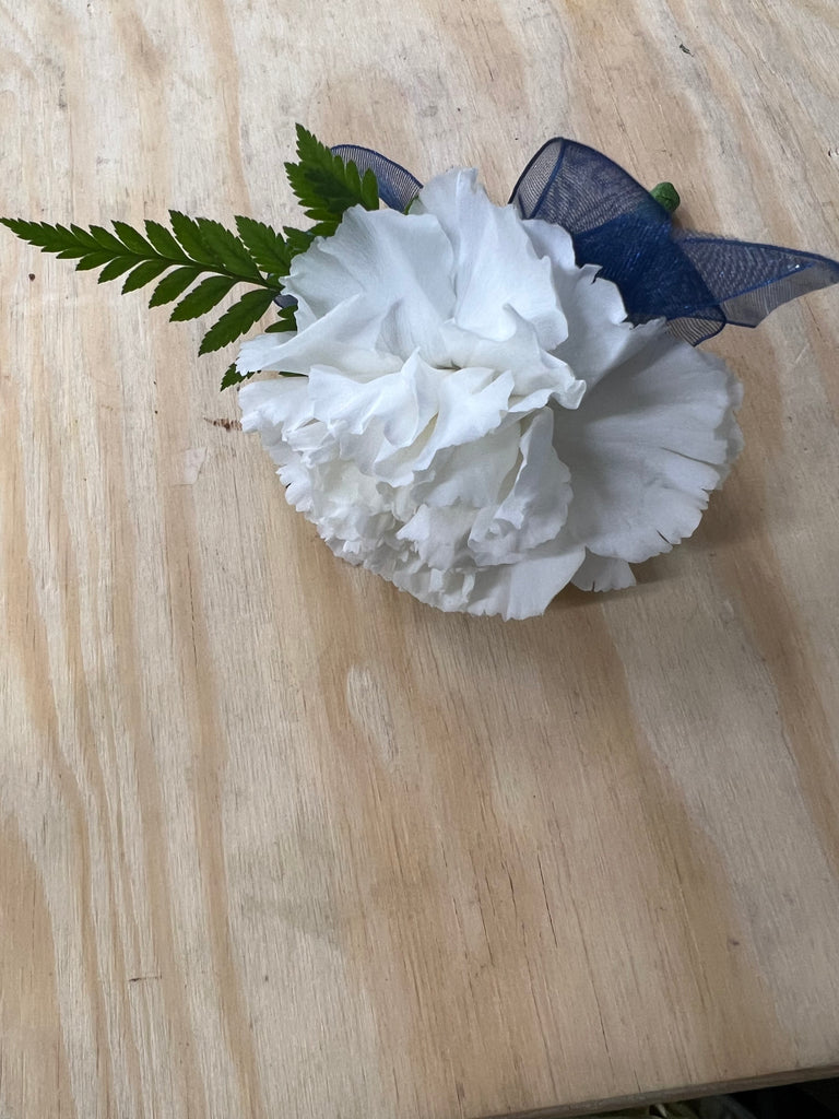 Boutonnière - White Carnation