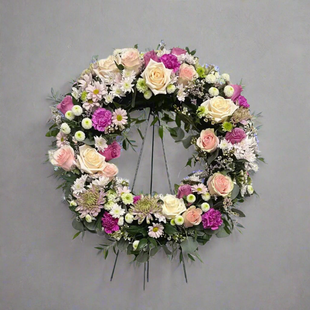 Pastel Funeral Wreath