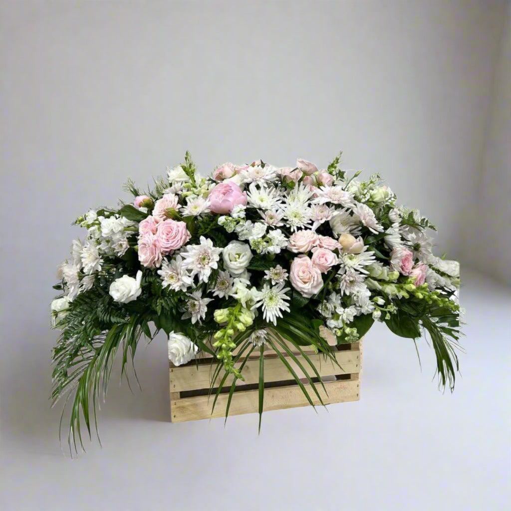 Pink & White Casket Spray