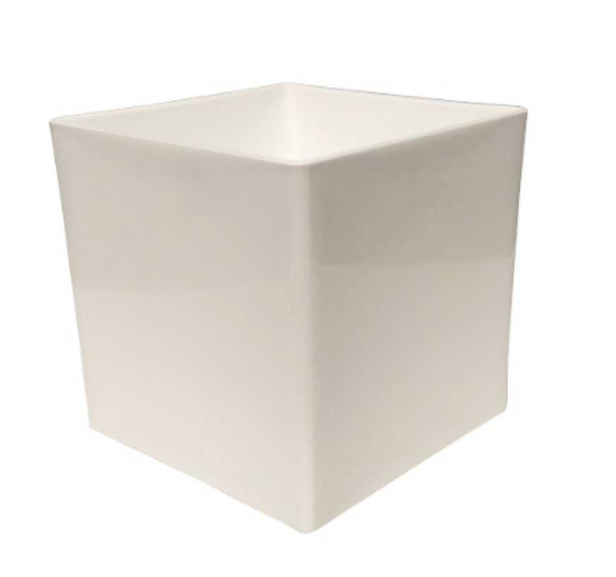 White Plastic Cube 4" CS/24