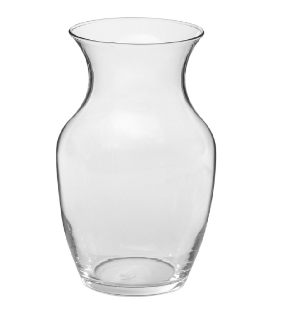 Rose Vase Clear Glass 8"
