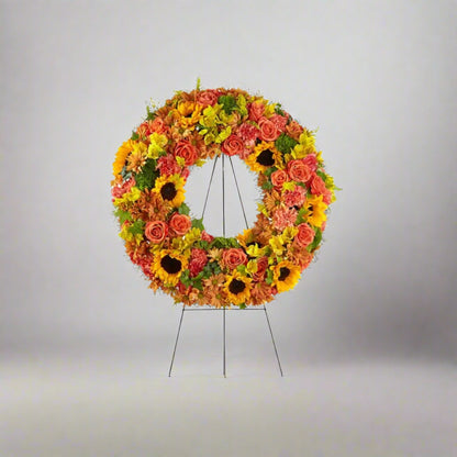 Autumn Memories Funeral Wreath