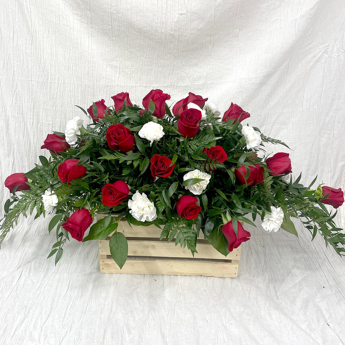 Red & White Casket Spray