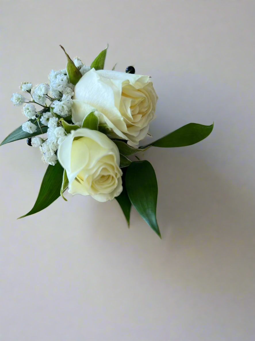 White Spray Rose Boutonnière