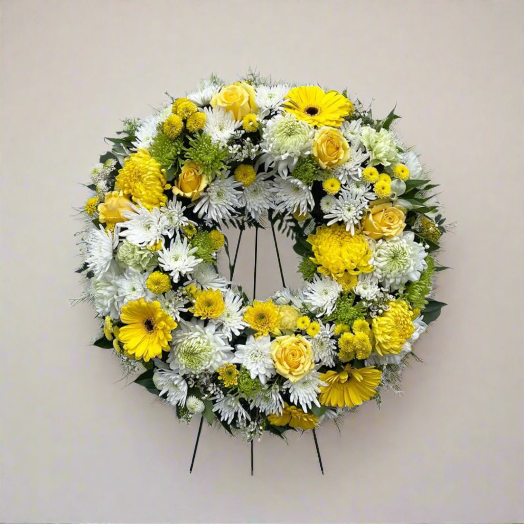 Yellow Funeral Wreath