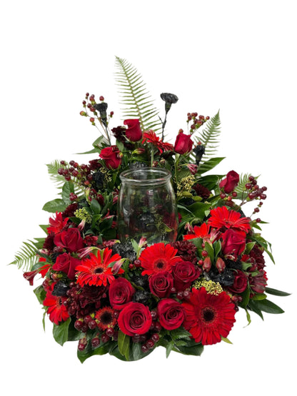 Red Urn Arrangement