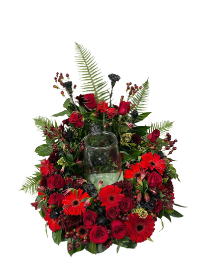 Red Urn Arrangement