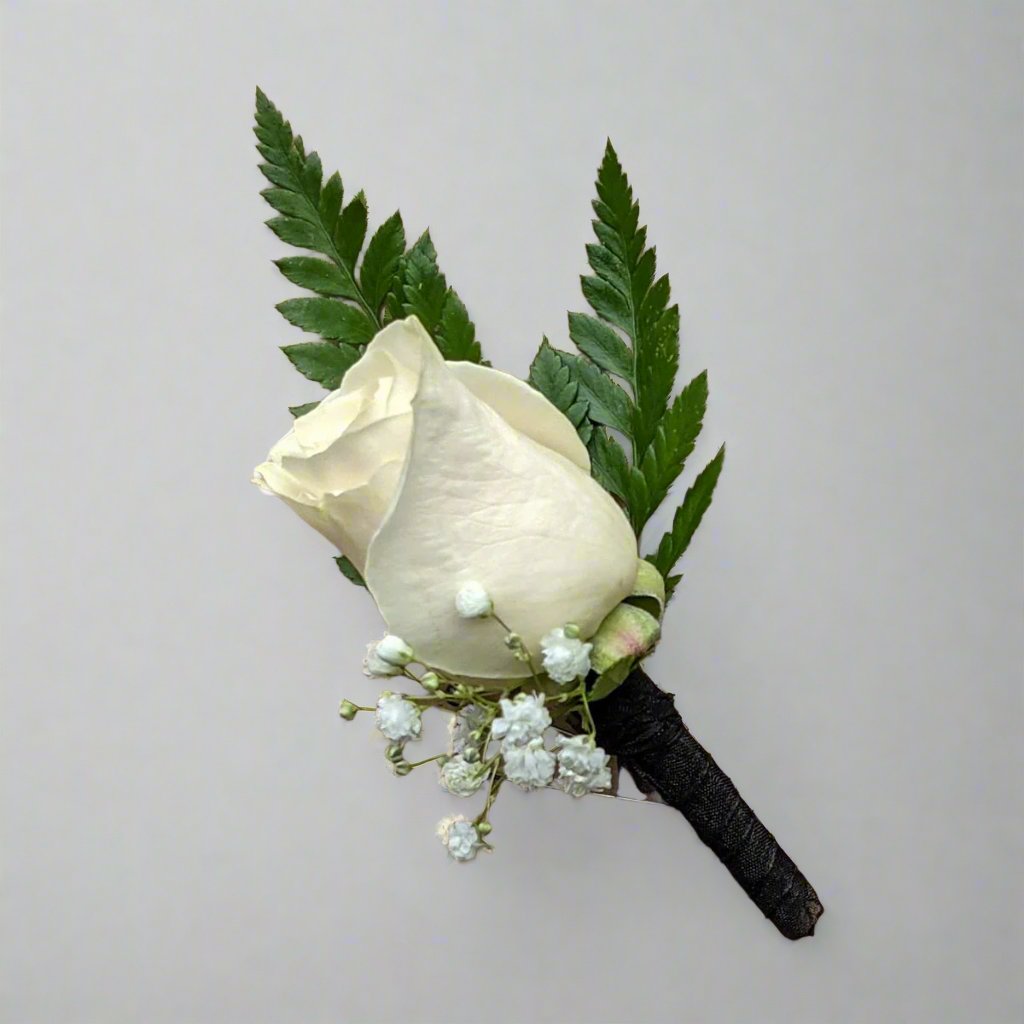 White Rose Boutonnière