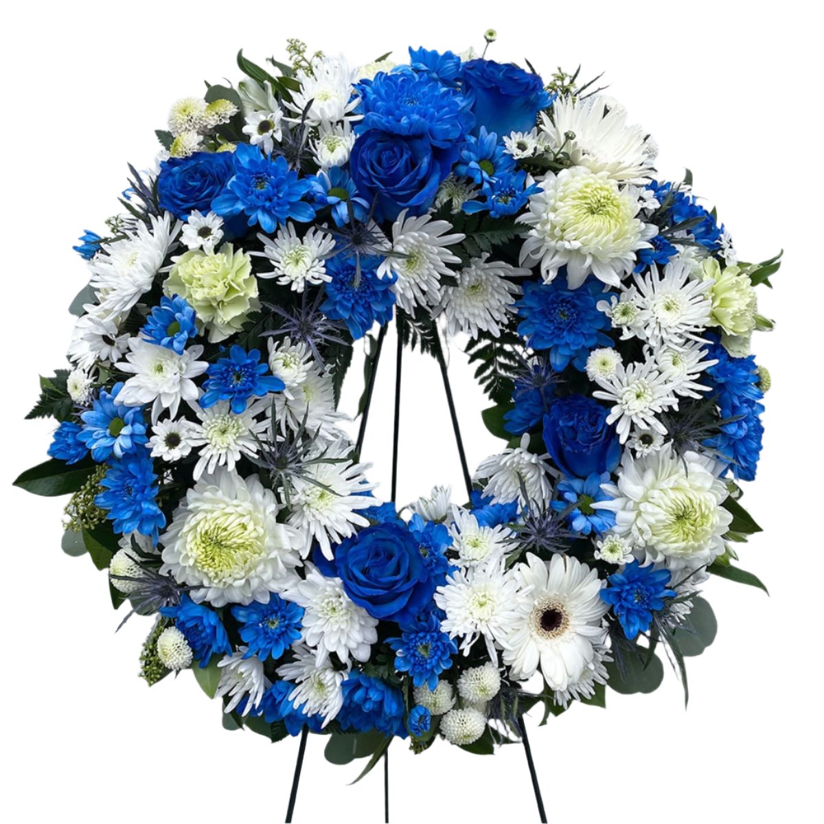 Blue Funeral Wreath